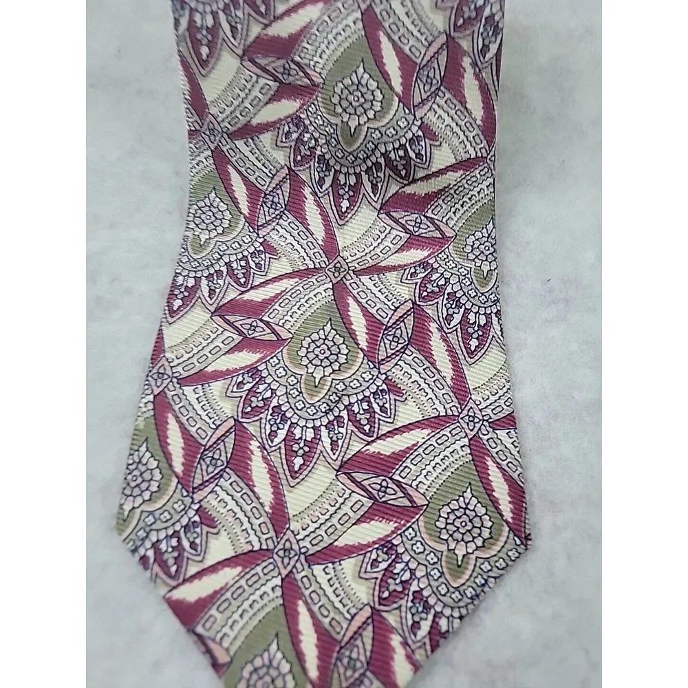 Vintage Polo‎ Ralph Lauren 100% Silk Necktie Tie Hand Made USA Abstract Classic